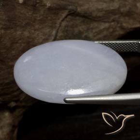 Jadeite Gemstone in 30 x 22 mm (calibrated) Size for Sale, Jadeite Stone in Light Bluish Grey Color