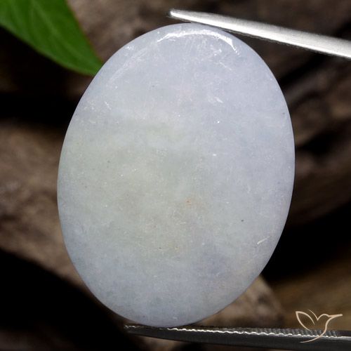 32.25ct Natural Light Bluish Grey Jadeite, Oval, Opaque
