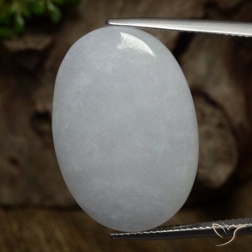 32.57 ct Gray Jadeite, 27.2 x 19.2 mm Oval Cut From Myanmar, Photo A