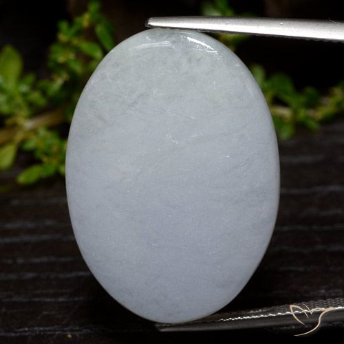 33.11 ct Gray Jadeite, 29.1 x 21.2 mm Oval Cut From Myanmar, Photo A