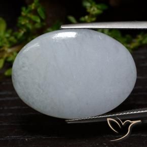 33.11 ct Gray Jadeite Stone, Natural Jadeite in Oval Cabochon Shape for Sale
