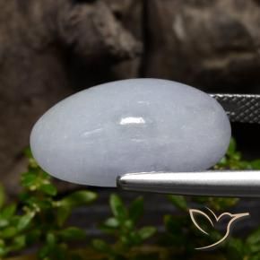 Jadeite Gemstone in 18.3 x 11.5 mm Size for Sale, Jadeite Stone in Light Grey Color