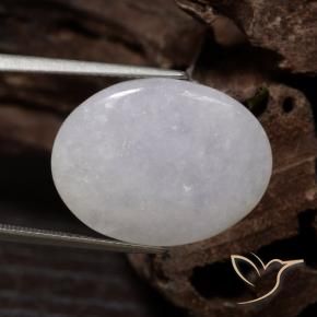 15.11 ct Gray Jadeite Stone, Natural Jadeite in Oval Cabochon Shape for Sale