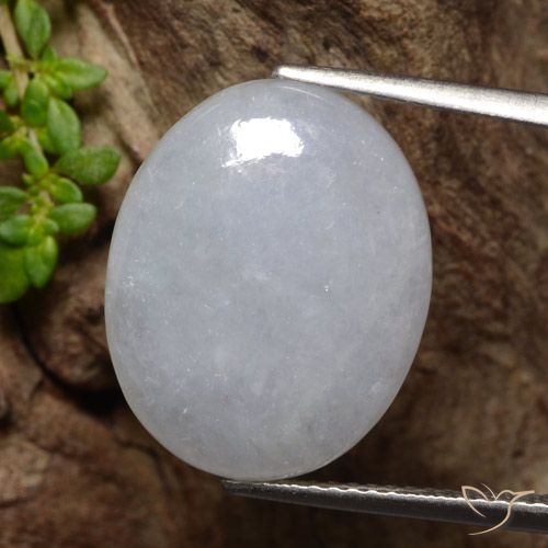 12.25ct Natural Medium Grey Jadeite, Oval, Translucent
