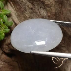 Jadeite Gemstone in 17.7 x 14.1 mm Size for Sale, Jadeite Stone in Medium Grey Color