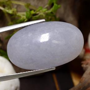 28.17 ct Violet Jadeite Stone, Natural Jadeite in Oval Cabochon Shape for Sale