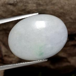18.88 ct White Jadeite Stone, Natural Jadeite in Oval Cabochon Shape for Sale