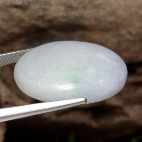 Jadeite Gemstone in 21.8 x 16.3 mm Size for Sale, Jadeite Stone in Grayish White Color