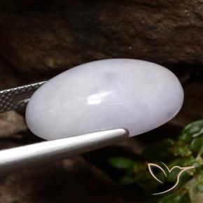 Jadeite Gemstone in 19.2 x 11.5 mm Size for Sale, Jadeite Stone in Gray Color
