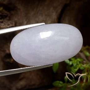 22.77 ct Gray Jadeite Stone, Natural Jadeite in Oval Cabochon Shape for Sale