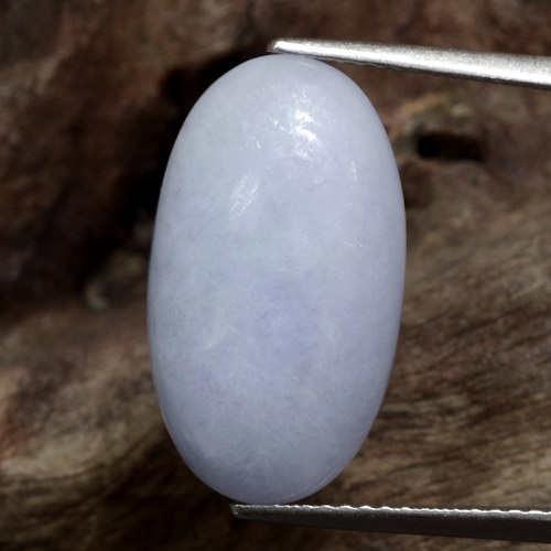 19.3 x 11mm Oval Cabochon Violet Jadeite from Myanmar, Weight of 10.94ct, Natural untreated Gemstone in Translucent Clarity, 1pc Jadeite - Color: Light Violet, Mohs Hardness of 6 - 6.5, Photo A