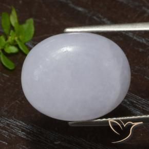 13.41 ct Gray Jadeite Stone, Natural Jadeite in Oval Cabochon Shape for Sale