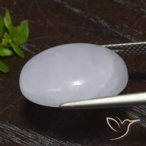 Jadeite Gemstone in 17.6 x 14.2 mm Size for Sale, Jadeite Stone in Gray Color