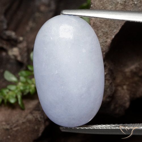 19.9 x 12.4mm Oval Cabochon Violet Jadeite from Myanmar, Weight of 12.61ct, Natural untreated Gemstone in Translucent Clarity, 1pc Jadeite - Color: Light Violet, Mohs Hardness of 6 - 6.5, Photo A