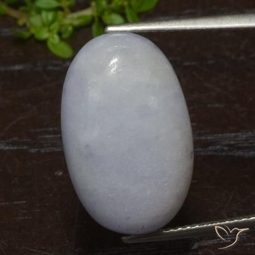 17.35ct Natural Light Grey Jadeite, Oval, Translucent