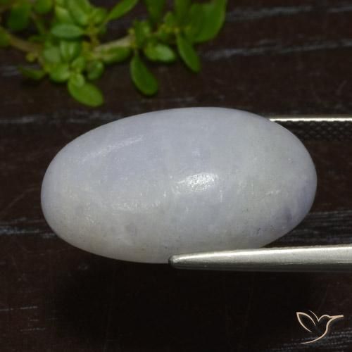 Jadeite Gemstone in 20 x 12.7 mm Size for Sale, Jadeite Stone in Light Grey Color