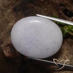 13.14 ct Gray Jadeite Stone, Natural Jadeite in Oval Cabochon Shape for Sale