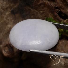 Jadeite Gemstone in 18.8 x 15 mm Size for Sale, Jadeite Stone in Gray Color