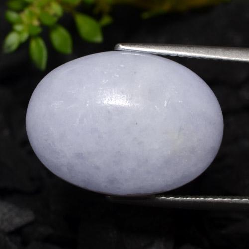 16.31 ct Violet Jadeite Stone, Natural Jadeite in Oval Cabochon Shape for Sale
