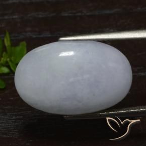 15.02 ct Gray Jadeite Stone, Natural Jadeite in Oval Cabochon Shape for Sale