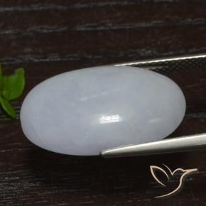 Jadeite Gemstone in 20.8 x 13.6 mm Size for Sale, Jadeite Stone in Light Grey Color