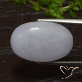 14.16 ct Gray Jadeite Stone, Natural Jadeite in Oval Cabochon Shape for Sale