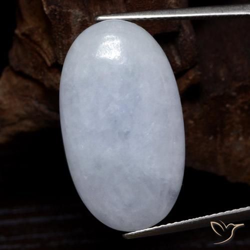 19.54 ct Gray Jadeite Stone, Natural Jadeite in Oval Cabochon Shape for Sale