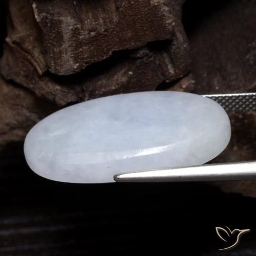 Jadeite Gemstone in 25.8 x 14.8 mm Size for Sale, Jadeite Stone in Light Bluish Grey Color