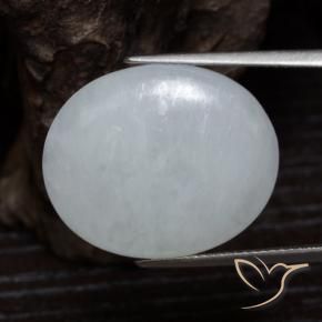 19.93 ct White Jadeite Stone, Natural Jadeite in Oval Cabochon Shape for Sale