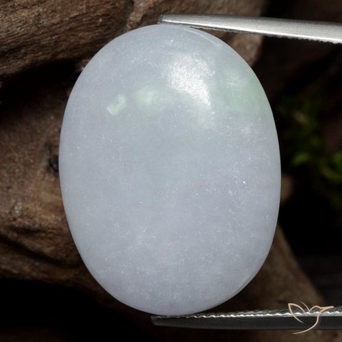 Giadeite 24,9 x 19,5mm grigio Ovale cabochon dal Myanmar, peso di 30,21 ct, gemma naturale non trattati in purezza Translucent, 1 pezzo Giadeite - Colore: Grigio chiaro, durezza Mohs di 6 - 6,5, Photo A