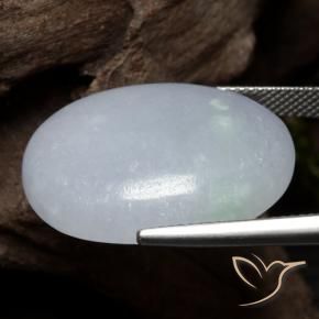 Jadeite Gemstone in 24.9 x 19.5 mm Size for Sale, Jadeite Stone in Light Grey Color