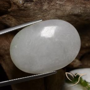 38.19 ct Gray Jadeite Stone, Natural Jadeite in Oval Cabochon Shape for Sale