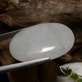 Jadeite Gemstone in 28.7 x 20.5 mm Size for Sale, Jadeite Stone in Medium Grey Color