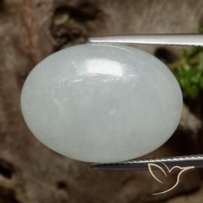 24.90 ct Gray Jadeite Stone, Natural Jadeite in Oval Cabochon Shape for Sale