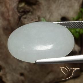 Jadeite Gemstone in 22.9 x 17 mm Size for Sale, Jadeite Stone in Medium Grey Color