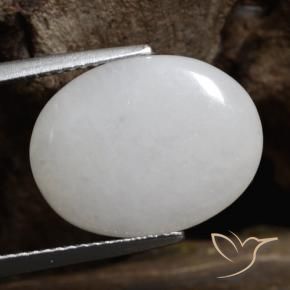 7.41 ct Gray Jadeite Stone, Natural Jadeite in Oval Cabochon Shape for Sale