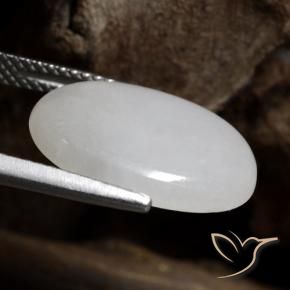 Jadeite Gemstone in 16.5 x 12.7 mm Size for Sale, Jadeite Stone in Medium Grey Color