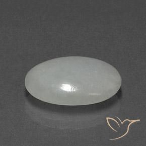 8.42 ct Gray Jadeite Stone, Natural Jadeite in Oval Cabochon Shape for Sale