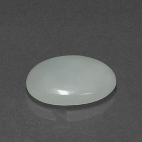 7.02 ct Green Jadeite Stone, Natural Jadeite in Oval Cabochon Shape for Sale