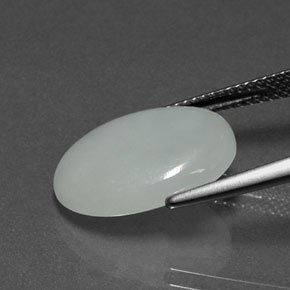 Jadeite Gemstone in 16.3 x 12.9 mm Size for Sale, Jadeite Stone in Pastel Green Color