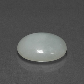 7.49 ct Green Jadeite Stone, Natural Jadeite in Oval Cabochon Shape for Sale