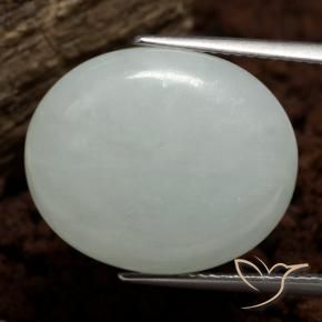 14.79 ct Green Jadeite Stone, Natural Jadeite in Oval Cabochon Shape for Sale