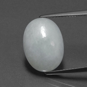 8.44 ct Green Jadeite Gemstone, Jadeite Gem in Oval Cabochon Shape for Sale.