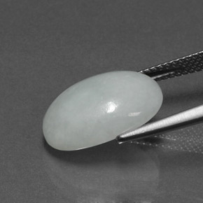 Jadeite Gemstone in 15.5 x 11.4 mm Size for Sale, Jadeite Stone in Light Green Color