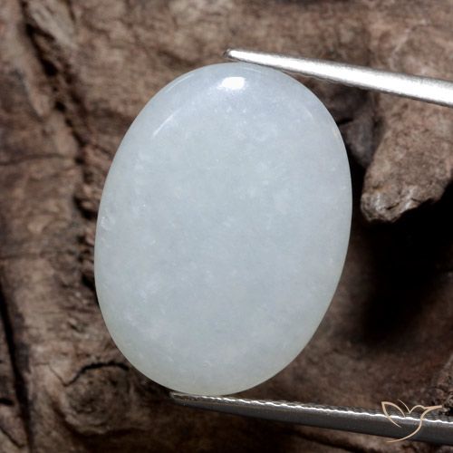 Giadeite Ovale cabochon da 9,95 ct dal Myanmar, dimensione 19,5 x 14,5mm, purezza Translucent, pietra preziosa naturale non trattati, Giadeite 1pc in colore Grigio bluastro, durezza Mohs di 6 - 6,5, Photo A