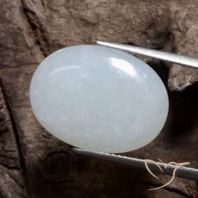 9.95 ct Gray Jadeite Stone, Natural Jadeite in Oval Cabochon Shape for Sale