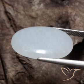 Jadeite Gemstone in 20 x 15 mm (calibrated) Size for Sale, Jadeite Stone in Bluish Grey Color