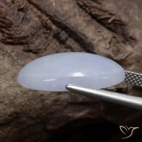 Jadeite Gemstone in 19.9 x 11.7 mm Size for Sale, Jadeite Stone in Light Grey Color