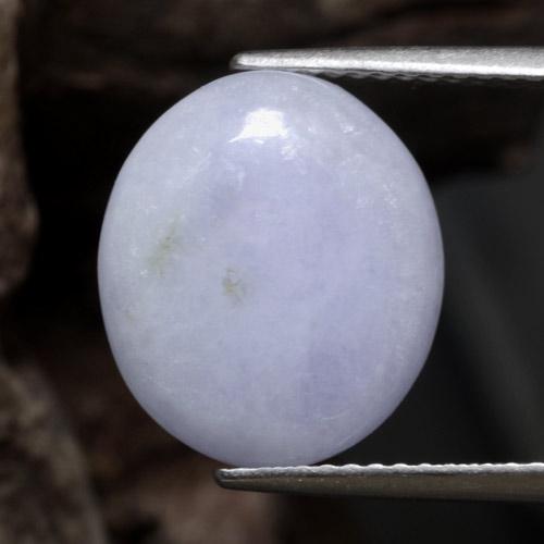 13,8 x 12mm ovaler violetter Jade aus Myanmar, Gewicht von 7,18 ct, natürlicher Edelstein in Opaque Reinheit, 1 Stück ovaler Jade - Farbe: Hellviolett, Mohs-Härte von 6 - 6,5, Photo A