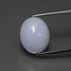 4.07 ct Blue Jadeite Gemstone, Jadeite Gem in Oval Cabochon Shape for Sale.